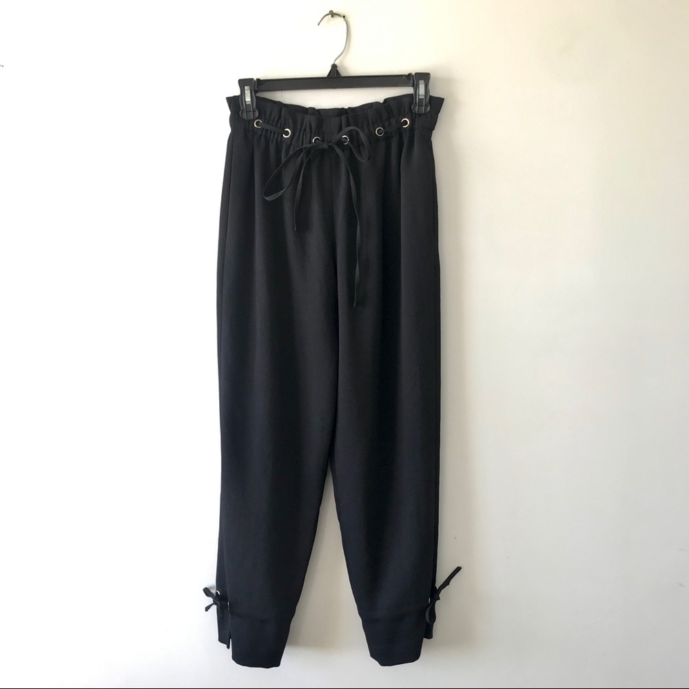 Club Monaco Cropped Tie Waist Culottes Crop Pants